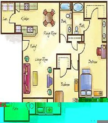 Large 2 Bed, 2 Bath 088 floor plan